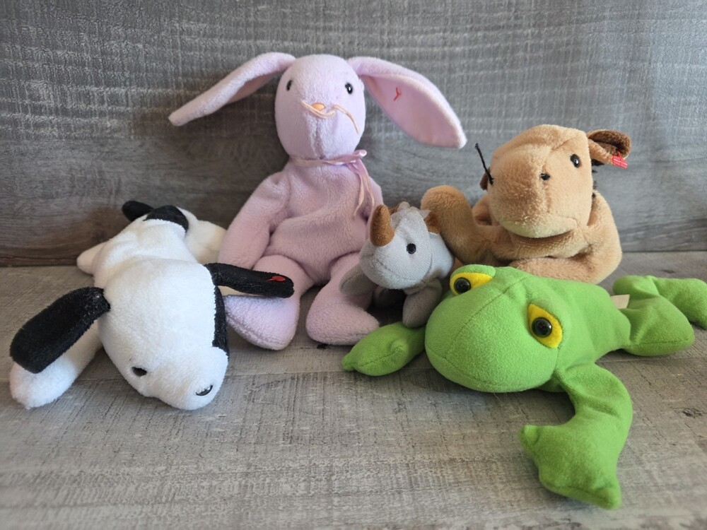 Ty The Basket Beanies Collection Easter Happy Spring Floppity Rabbit Lot b200